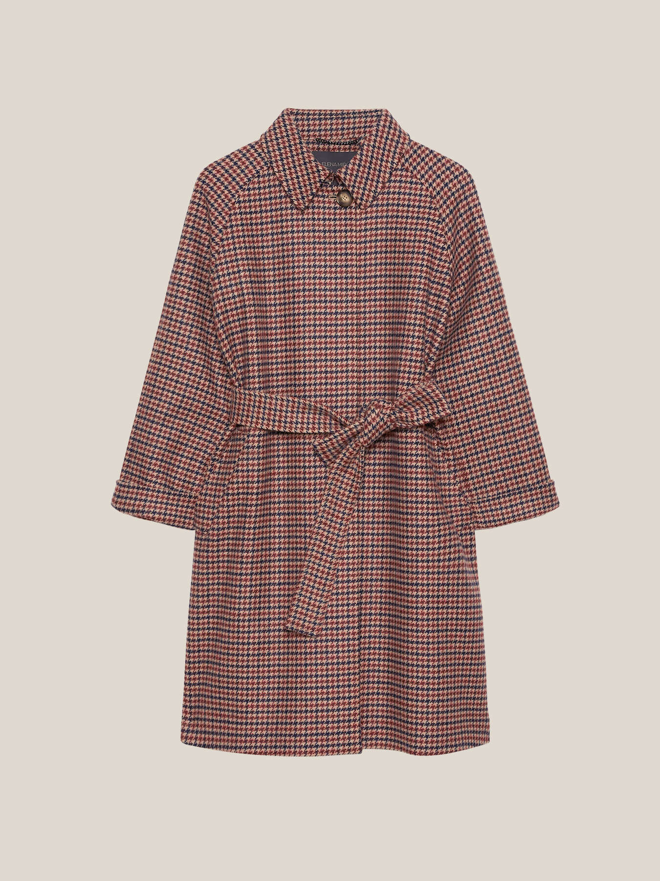 Cappotto check con cintura image number 5