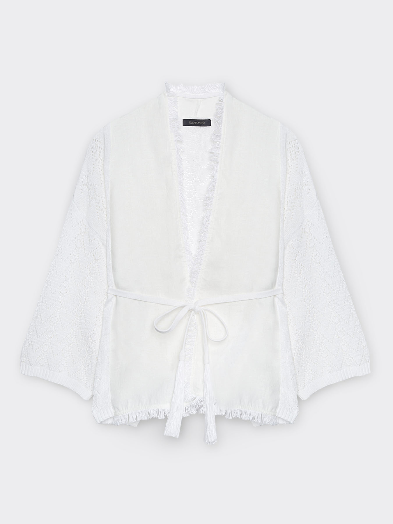 Cardigan in lino e tricot image number 4