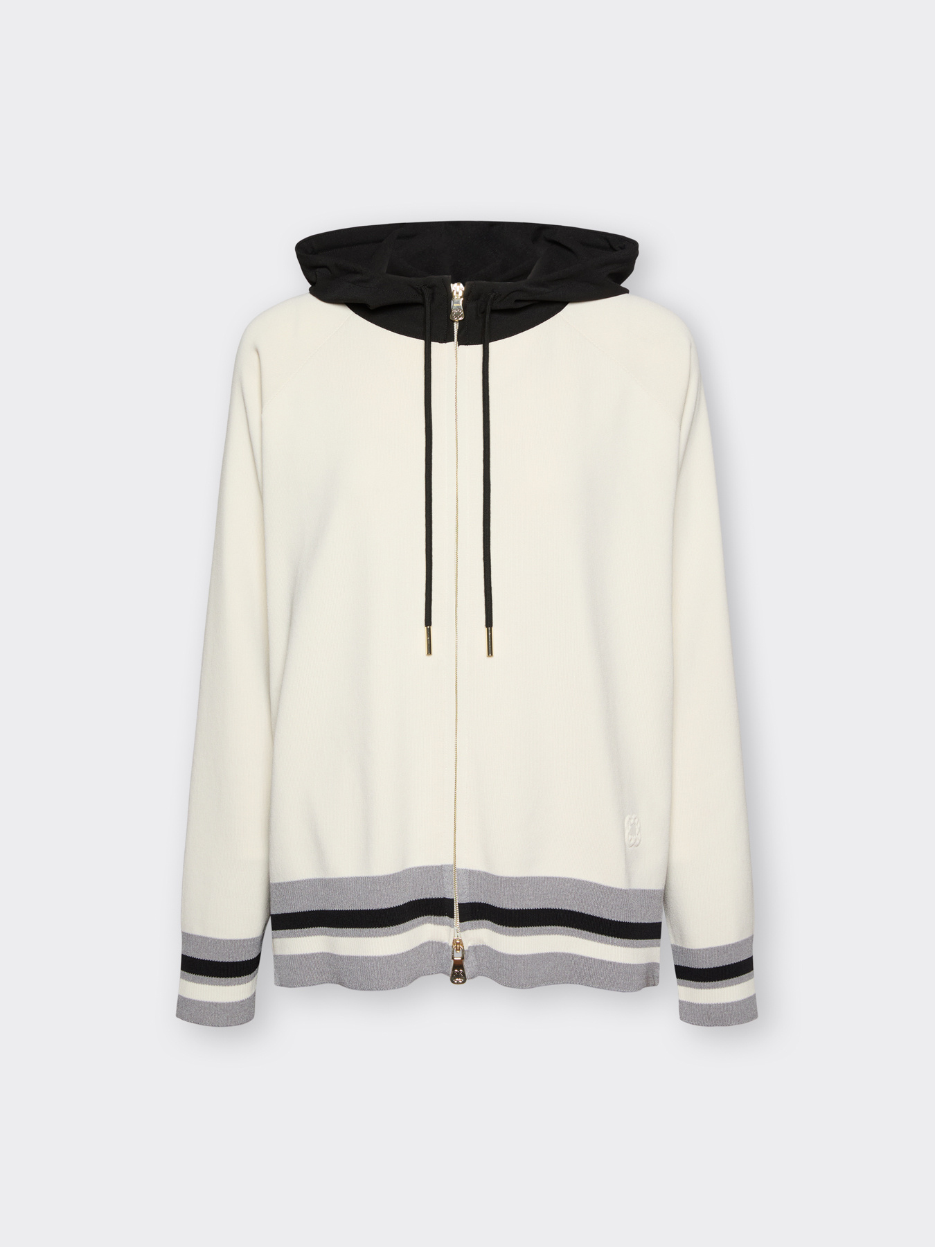 Viscose blend cardigan with hood and zip image number 4