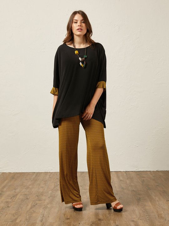 Elenamiro&nbsp;: Pantalon en jersey imprim&eacute; Noir_1