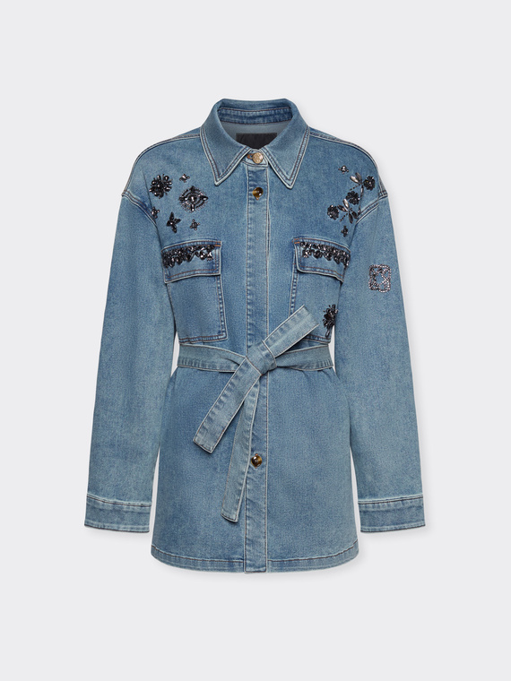 Veste en denim avec applications