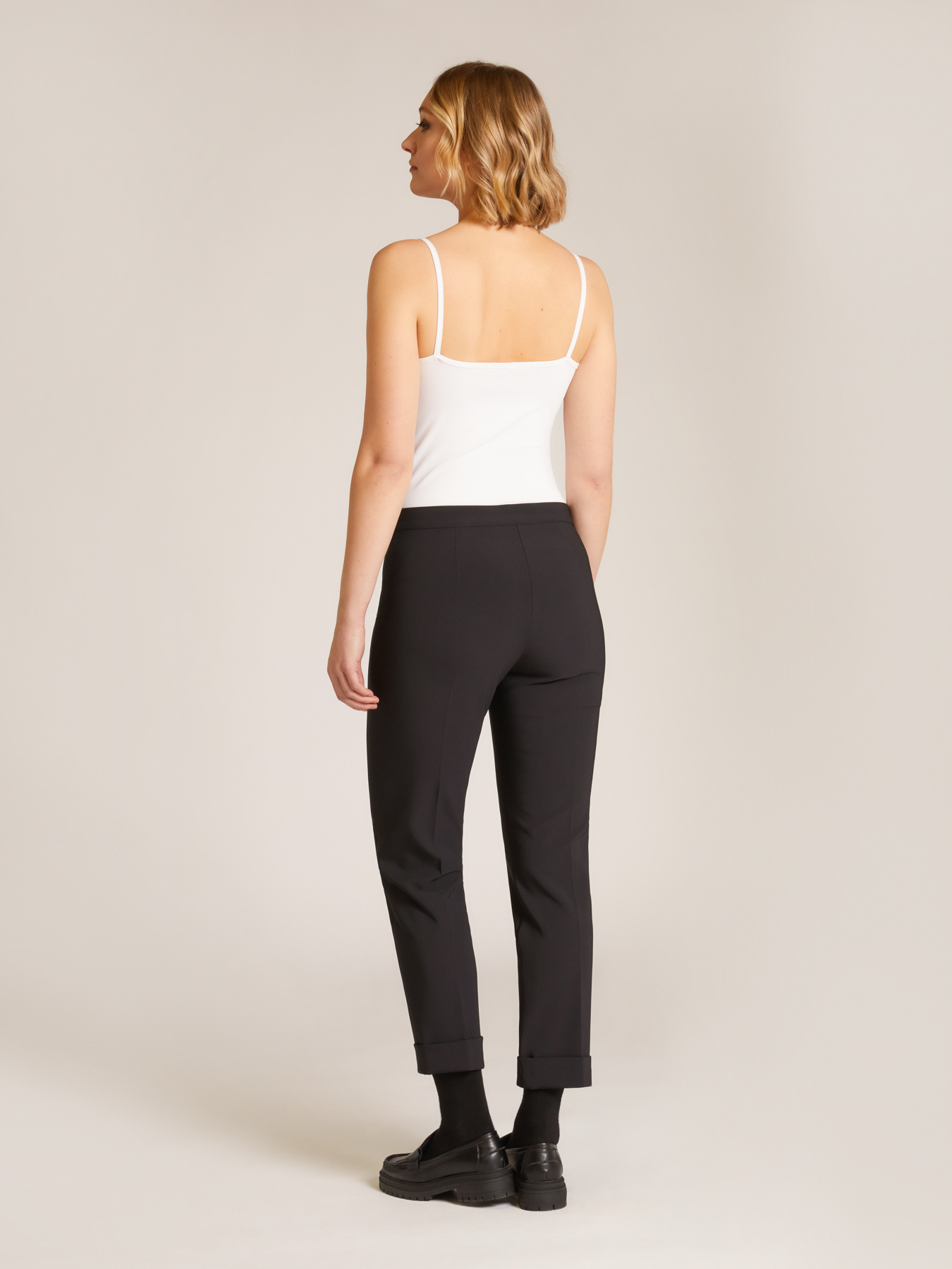 BASIC STOVEPIPE TROUSERS IN STRETCH TECHNICAL FABRIC image number 1