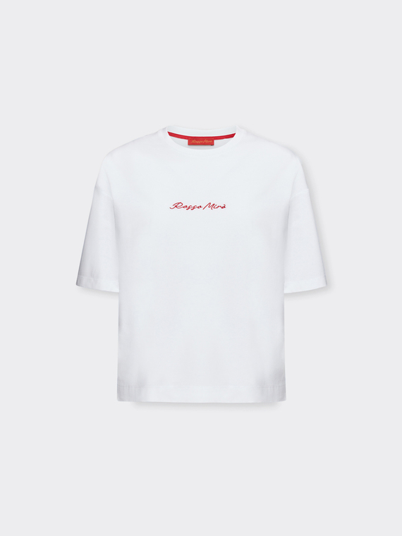 T-Shirt mit gesticktem Schriftzug