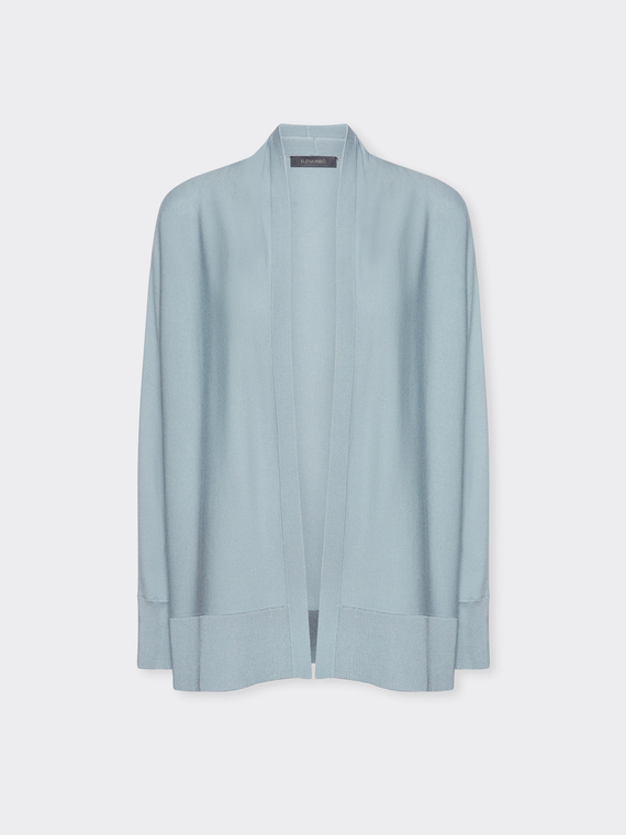 Open-front viscose blend cardigan