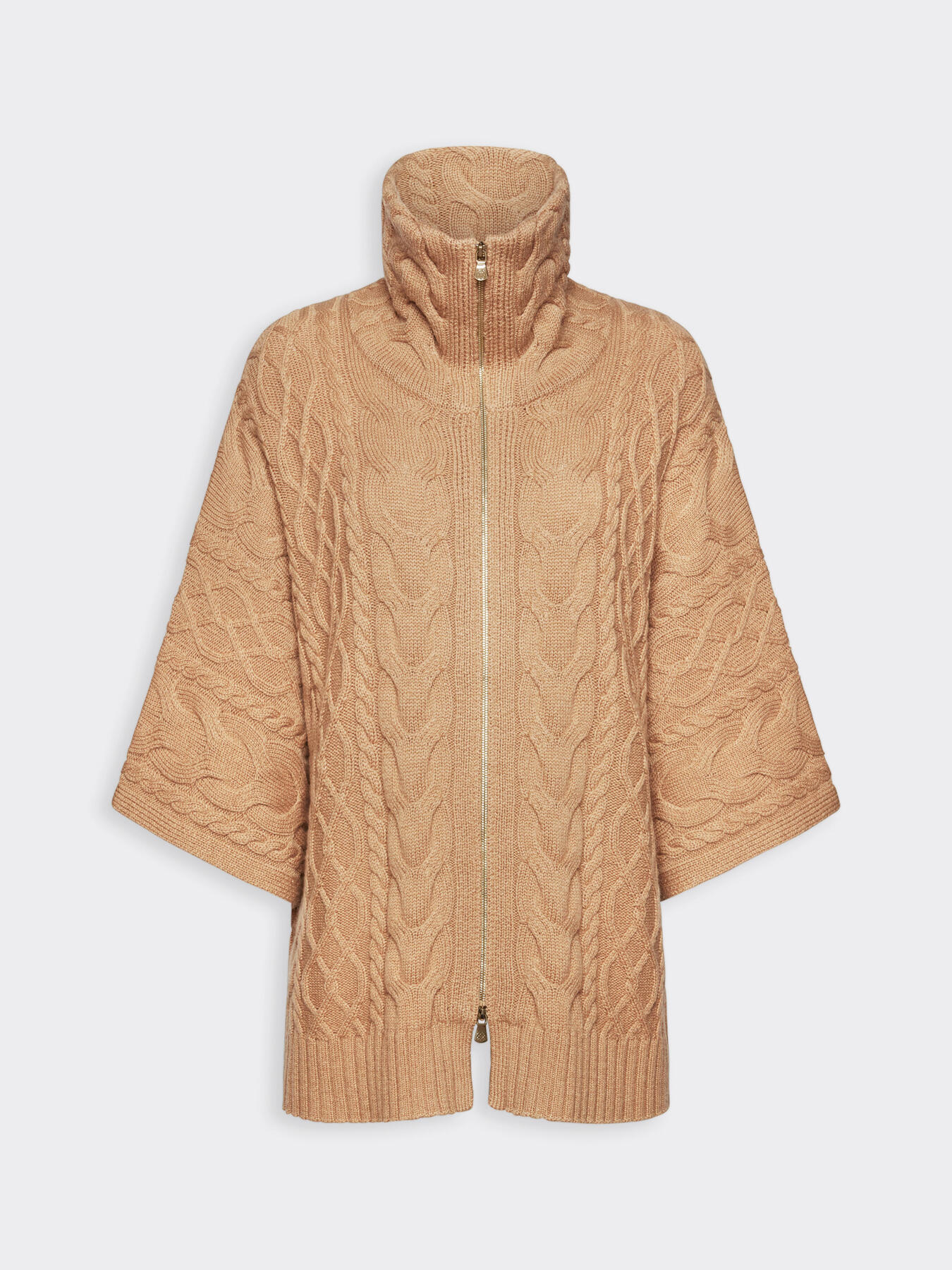 Cardigan de malha tran&ccedil;ada de l&atilde; pura