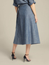 Linen and cotton wraparound skirt image number 1