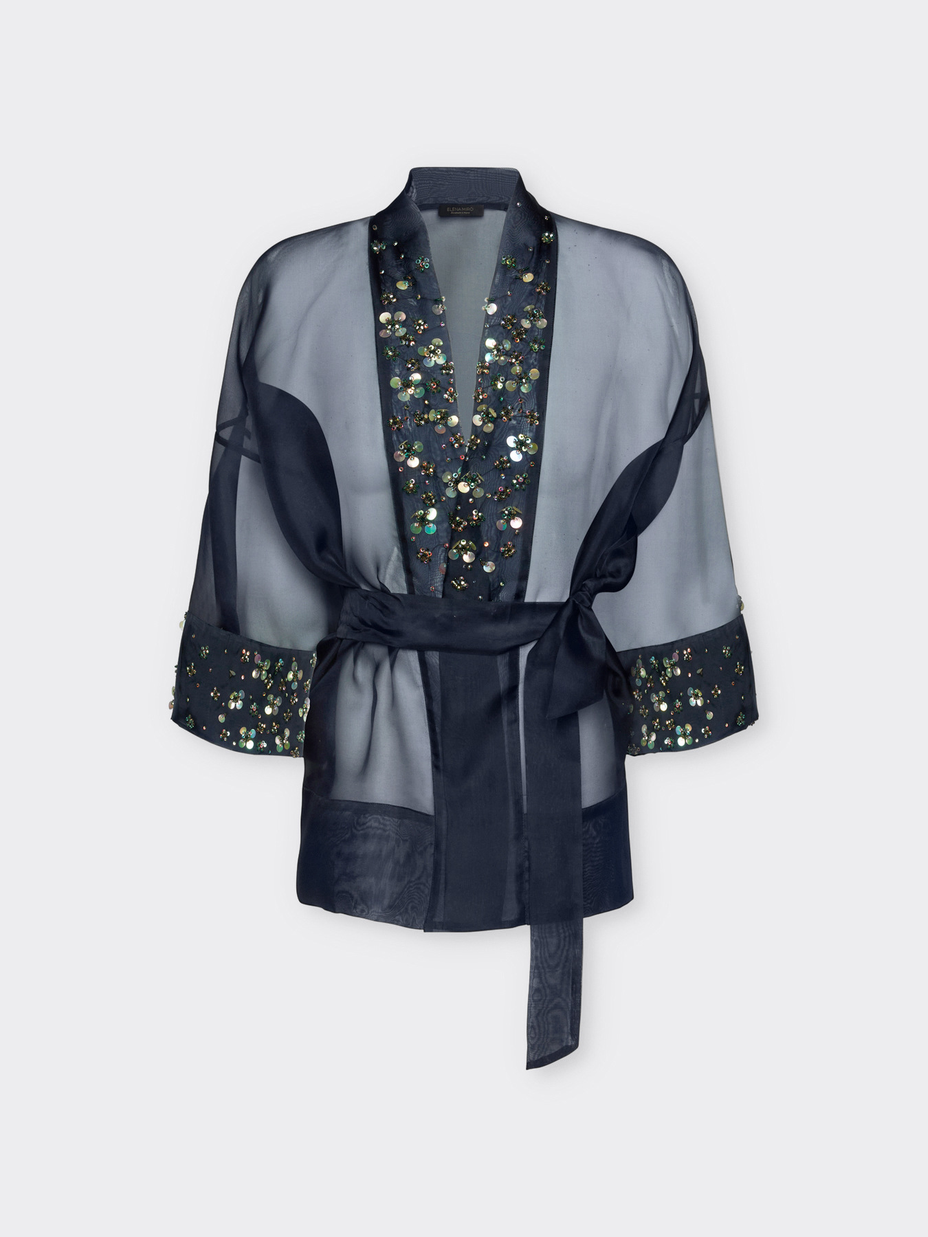 Giacca elegante in organza di seta ricamata image number 4