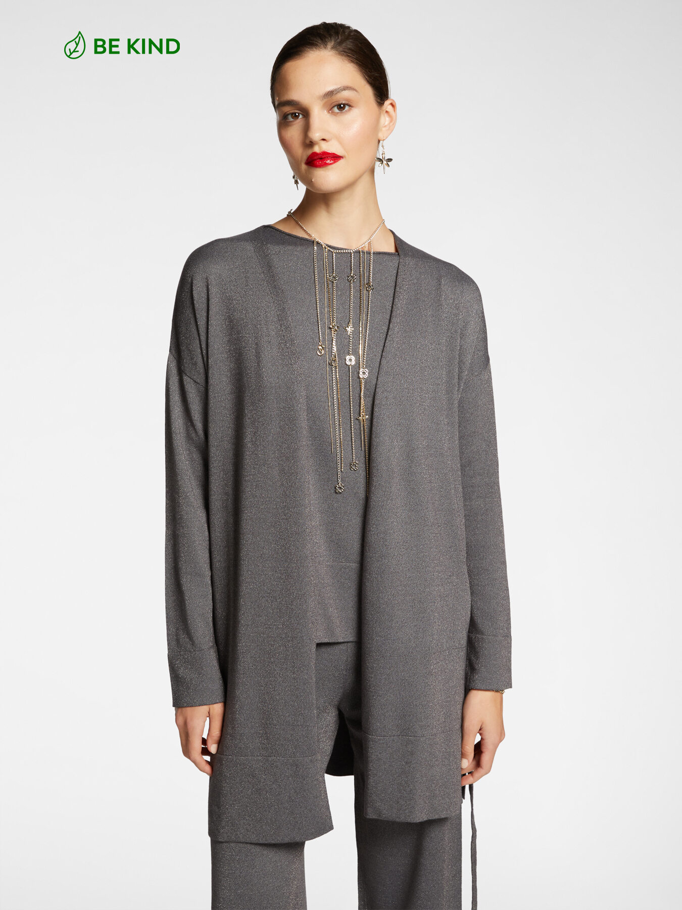 Cardigan lurex en viscose LENZING&trade; ECOVERO&trade; image number 0