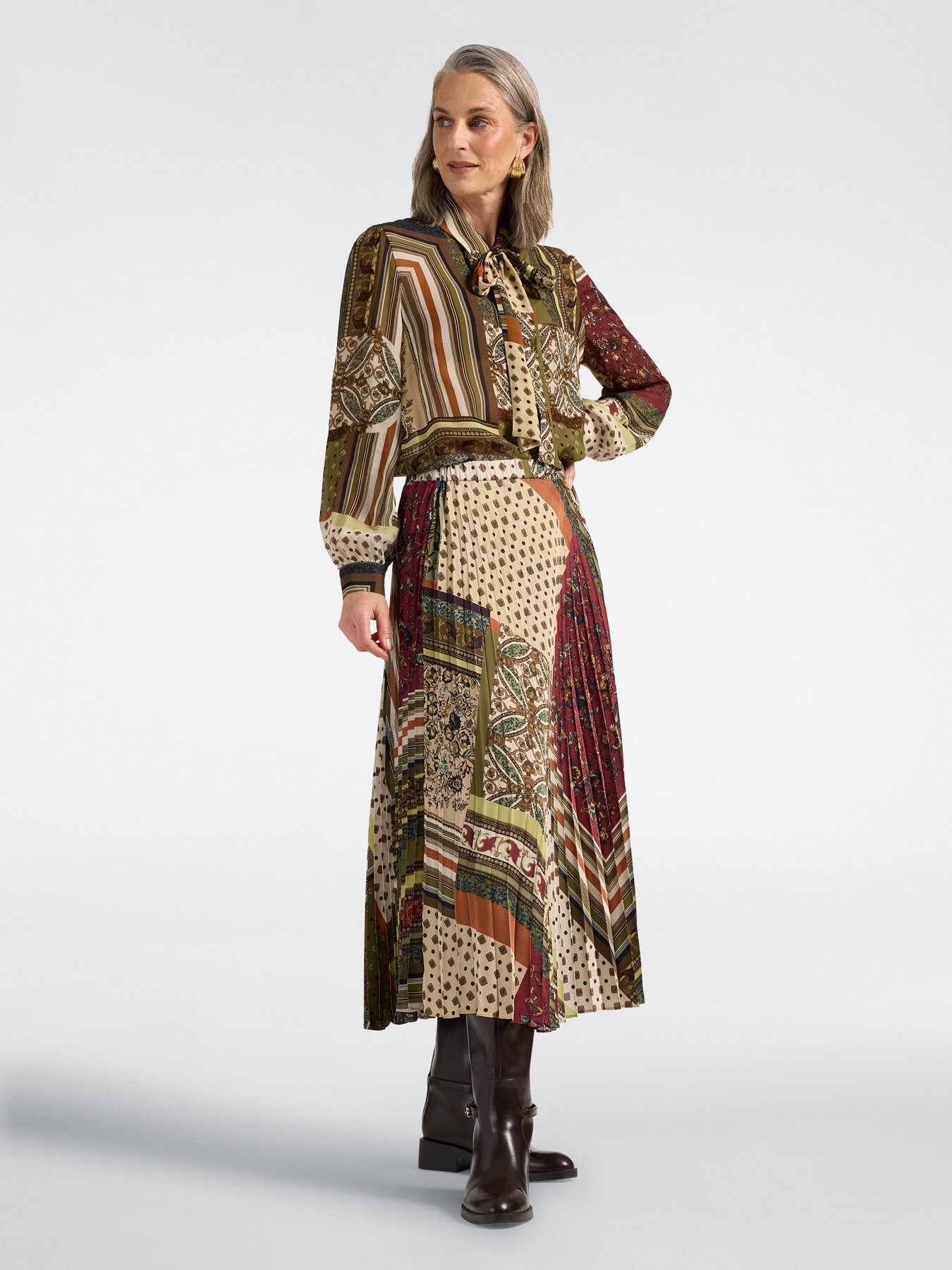 Bluse aus bedrucktem Georgette image number 2