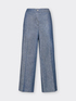 Pantalon court en lin effet denim image number 4