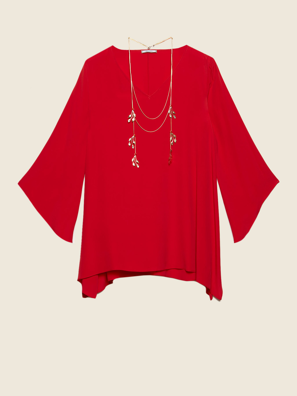 Elenamiro: Blusa misto seta con collana_5